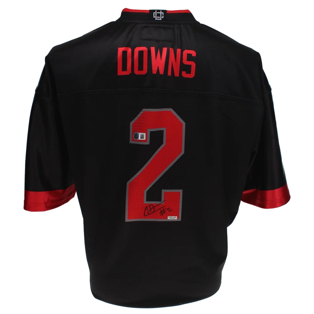 Caleb Downs Autographed Ohio State Black Licensed Jersey BAS COA Signed Beckett