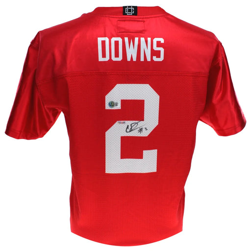 Caleb Downs Autographed Ohio State Red Licensed Jersey BAS COA Signed Beckett