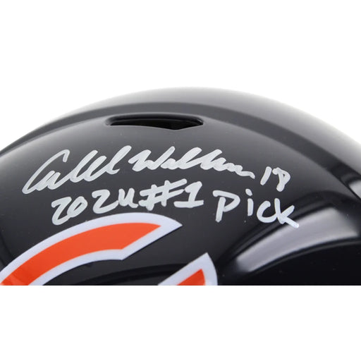 Caleb Williams Signed Chicago Bears FS Helmet Inscribed #1 Fanatics Autographed