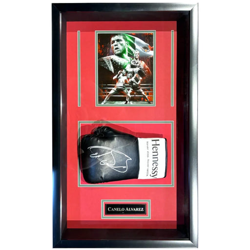 Canelo Alvarez Autographed Framed Boxing Glove Collage JSA COA Signed Photo