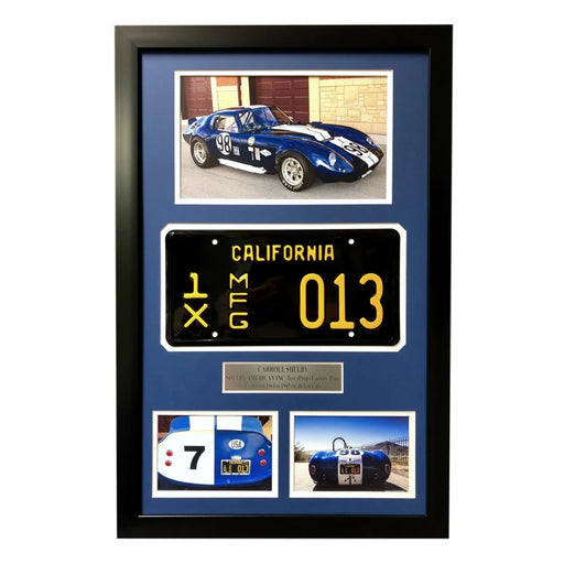 Carroll Shelby Framed Movie Prop Plate Ford vs Ferrari COBRA Daytona Coupe Photo