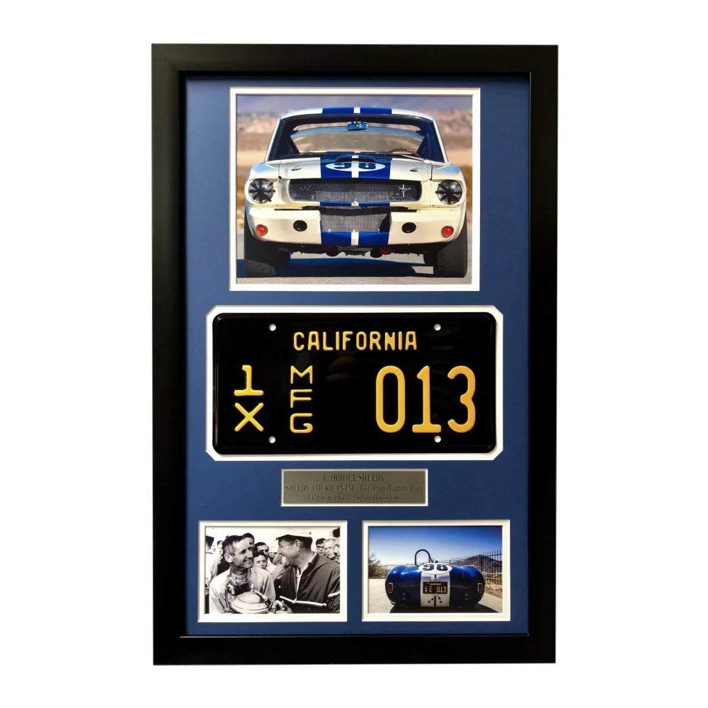 Carroll Shelby Framed Movie Prop Plate Ford vs Ferrari Cobra Mustang Photo Memorabilia