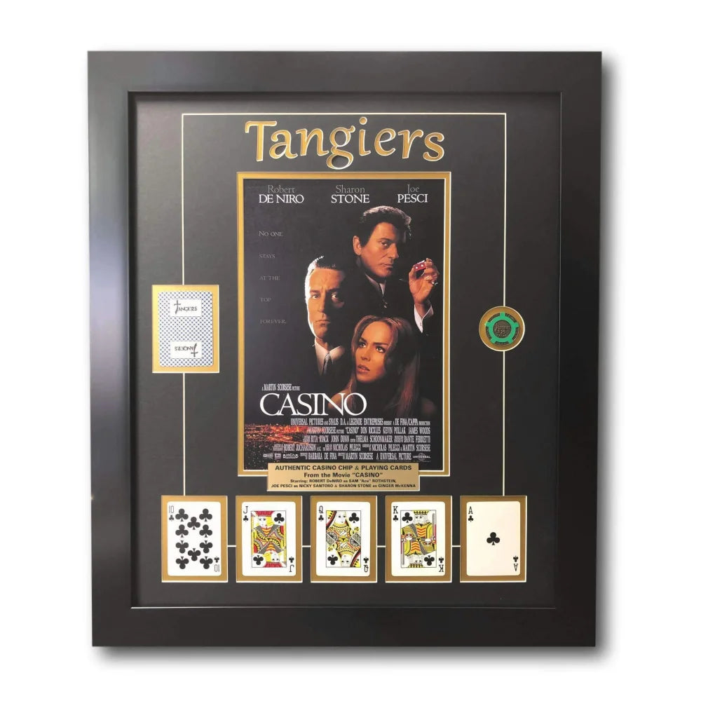 ’Casino’ Movie Collage W/ Tangiers Playing Cards & Poker Chip Framed Photo