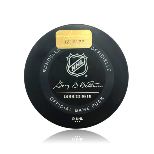 Chandler Stephenson Signed Authentic On-Ice Vegas Golden Knights Puck COA Inscriptagraphs