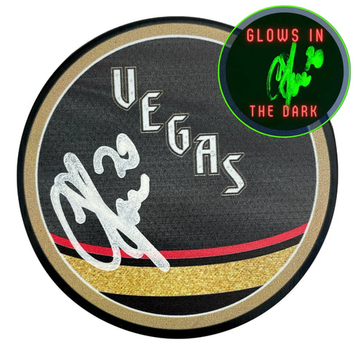 Chandler Stephenson Signed Vegas Golden Knights Retro Glow in the Dark Puck COA IGM Autograph