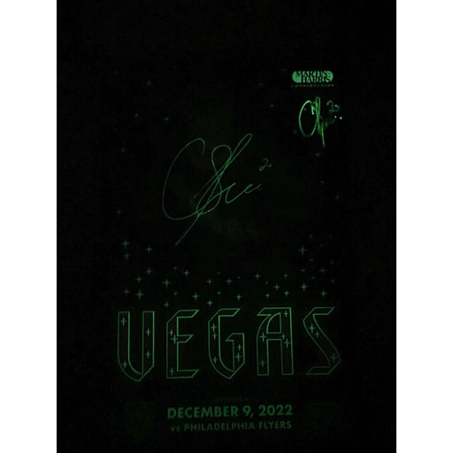 Chandler Stephenson Vegas Golden Knights 12/9/22 Glow Signed 11x17 Poster Photo