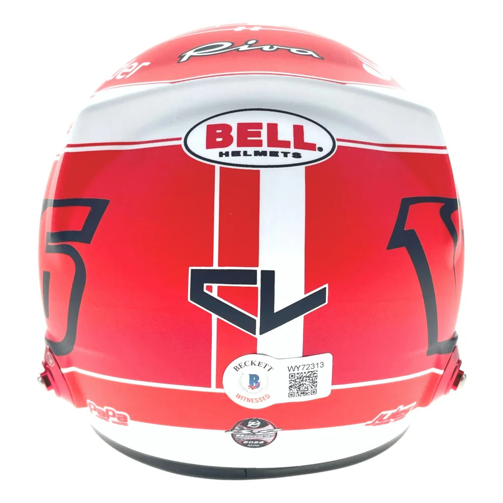 Charles Leclerc Autographed 1:2 Scale Ferrari Mini Helmet Formula one 1 Bas Coa