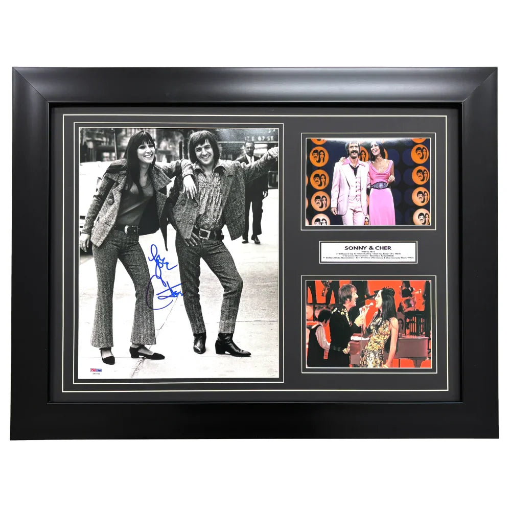 Cher Autographed 11x14 Photo Framed PSA/DNA COA Singer Signed Sonny Bono