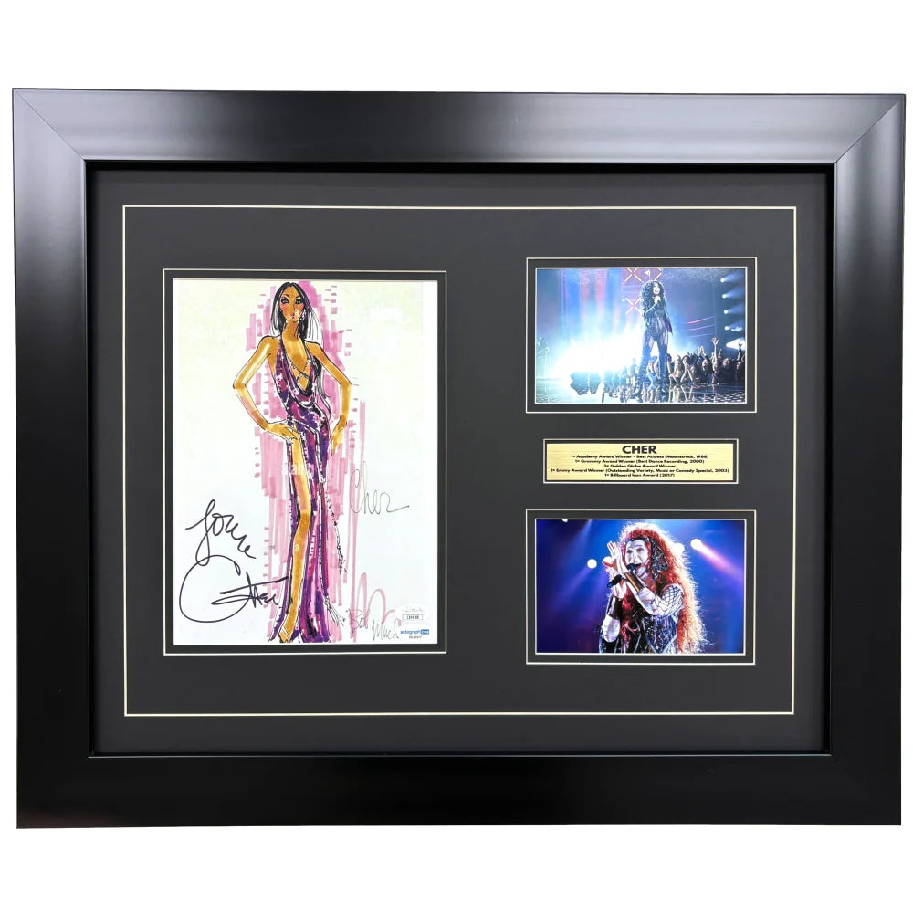 Cher Autographed 8x10 Photo JSA Framed Music Singer Signed