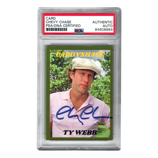 Chevy Chase Autographed Caddyshack Trading Card PSA Encapsulated Ty Webb Signed