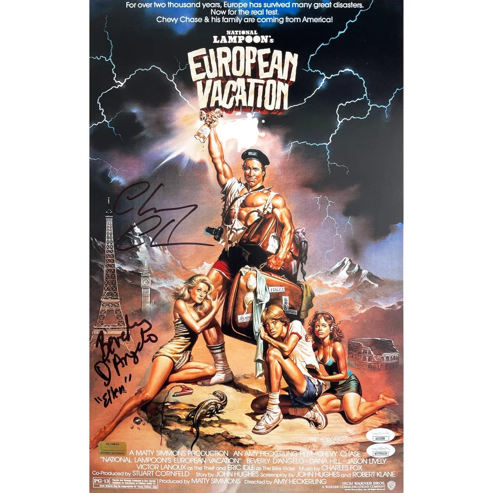 Chevy Chase / Beverly D’Angelo Autographed European Vacation 11x17 Poster JSA Signed