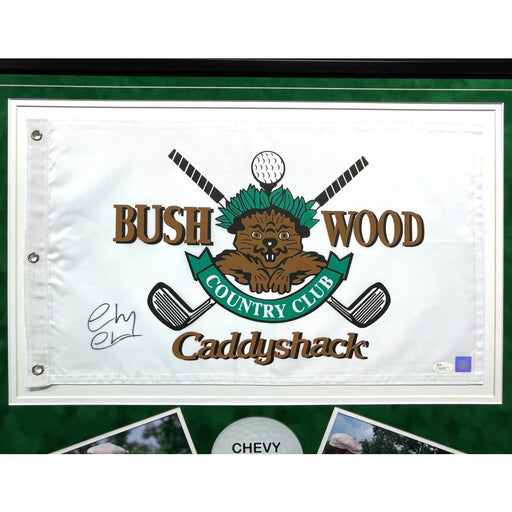 Chevy Chase Signed Caddyshack Flag Frame Collage COA Bushwood Pin Autographed