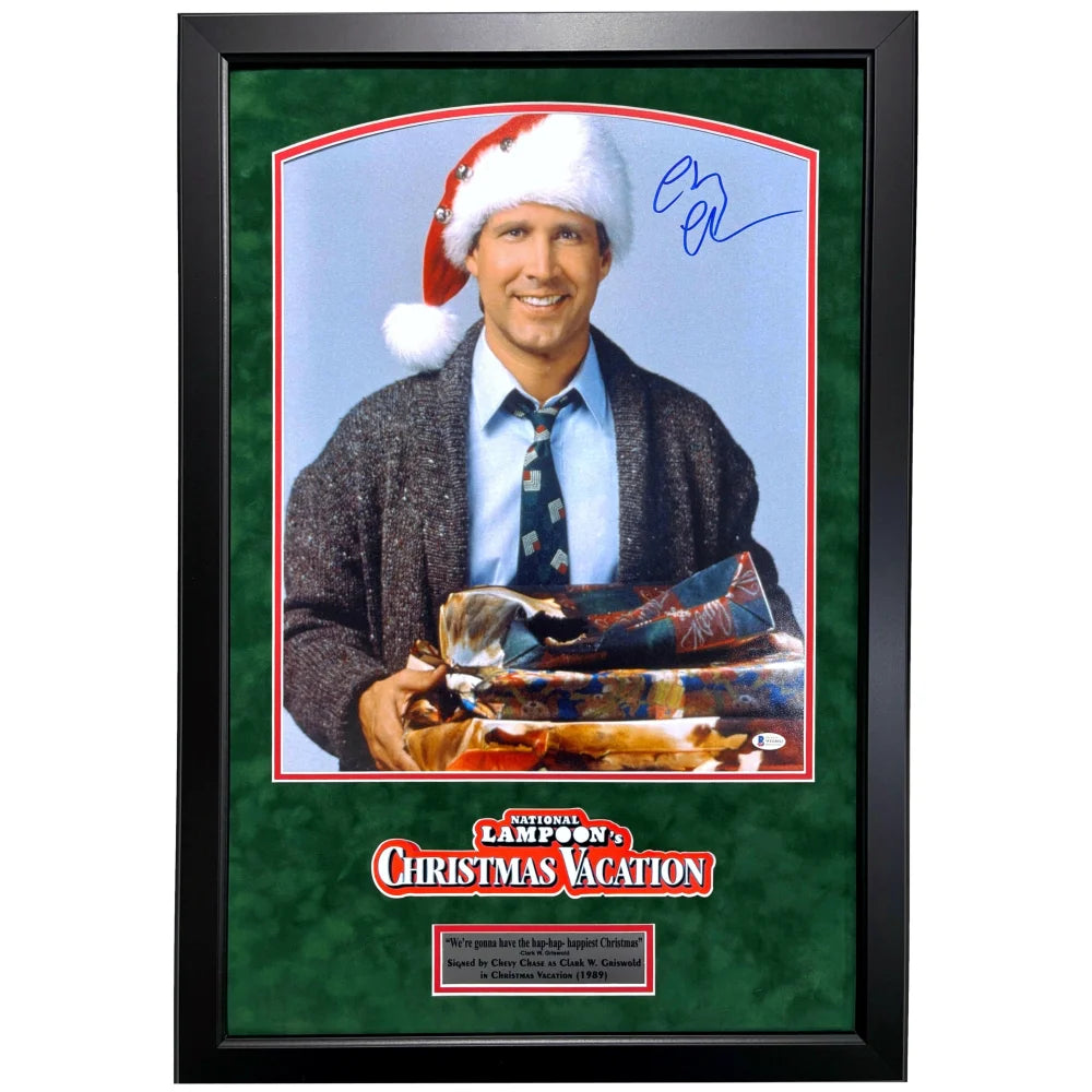 Chevy Chase Signed Christmas Vacation 16x20 Photo Framed BAS COA Autograph Gifts