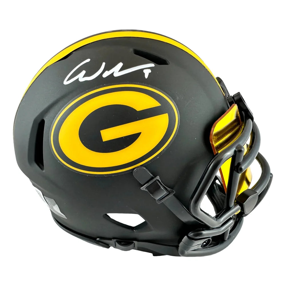 Christian Watson Autographed Green Bay Packers Eclipse Mini Helmet Signed BAS