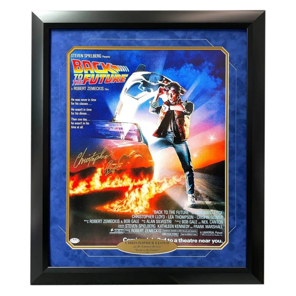 Christopher Lloyd Signed 16x20 Photo Framed ’Back to the Future’ Poster PSA/DNA COA