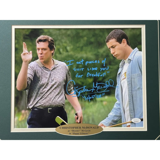 Christopher McDonald Autographed Shooter McGavin 11x14 Photo Inscribed ’Pieces of Sh*t for Breakfast’ Happy Gilmore