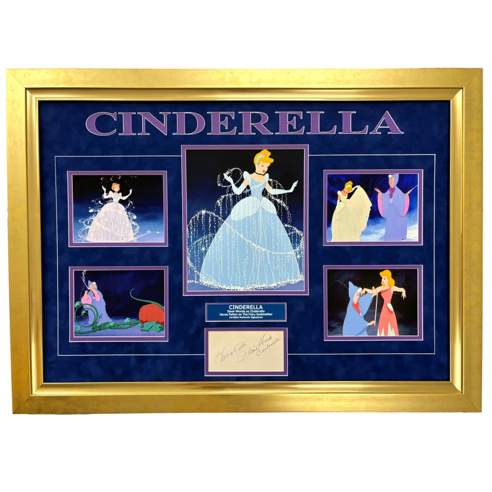Cinderella Signed Cut Framed JSA Ilene Woods Verna Felton The Fairy Godmother