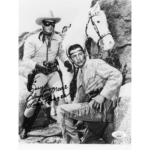 Clayton Moore Autographed 8x10 Photo JSA COA Lone Ranger Hand Signed