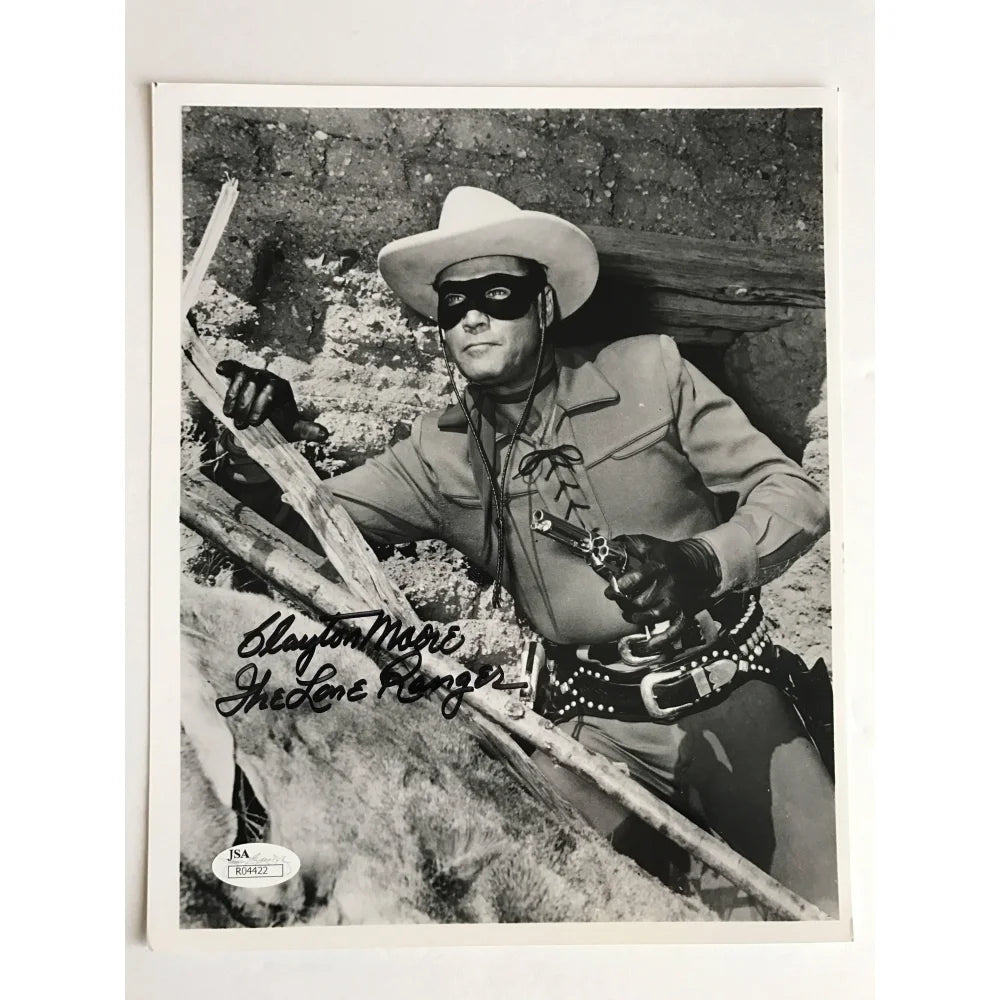 Clayton Moore Signed 8X10 JSA COA Photo Autograph Inscribed ’The Lone Ranger’