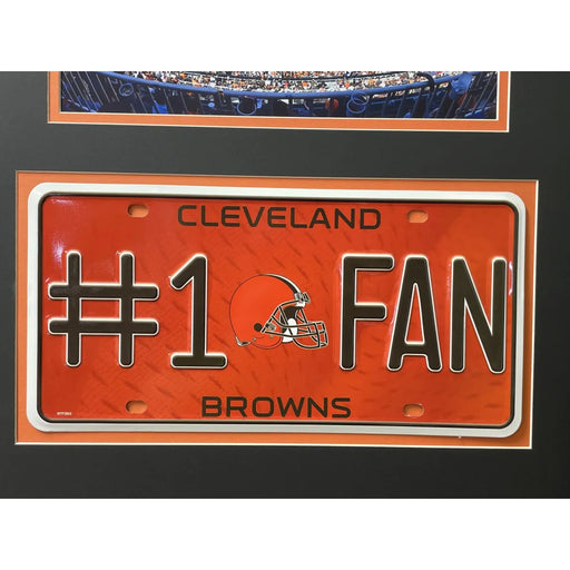 Cleveland Browns Fan License Plate Framed Collage Memorabilia Baker Mayfield Jim