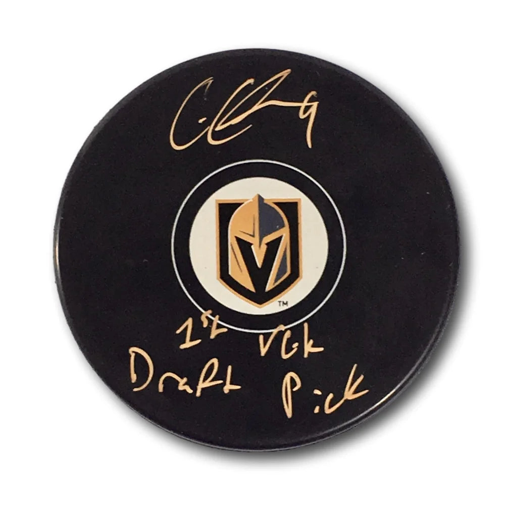 Cody Glass Signed Vegas Golden Knights Puck Inscribed #1 W/ Case COA JSA VGK