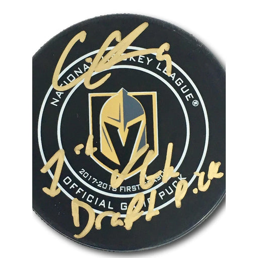 Cody Glass Signed Vegas Golden Knights Puck Inscribed W/ Case COA JSA VGK Auto