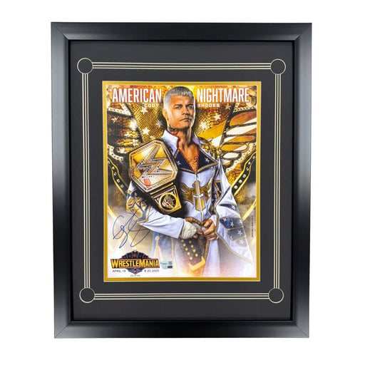 Cody Rhodes Autographed WWE Wrestlemania Las Vegas 11x14 Photo Framed Fanatics American Nightmare