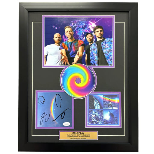 Coldplay Band Signed Moon Music CD Album Cover Framed JSA COA Autographed of Spheres