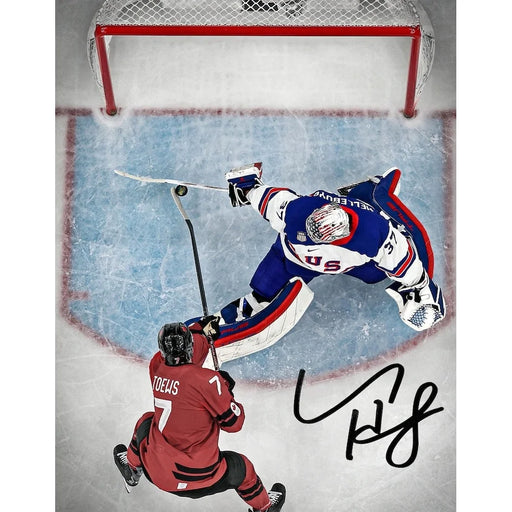 Connor Hellebuyck Signed 2026 Team USA Olympics Save 16x20 Photo Framed #D/126