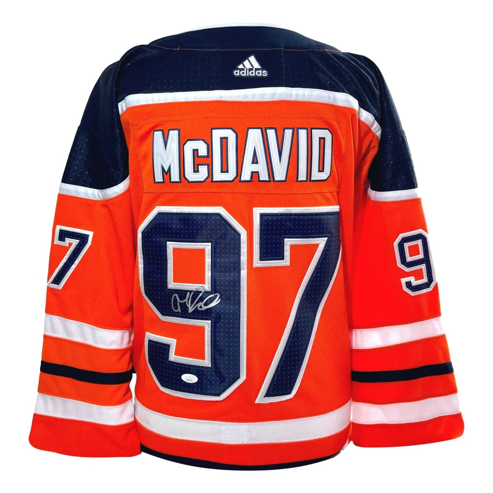 Connor McDavid Autographed Edmonton Oilers Jersey JSA LOA Signed Orange Conor