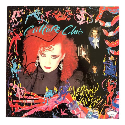 Culture Club Boy George Hand Signed LP Album Waking Up W/ House On Fire JSA COA