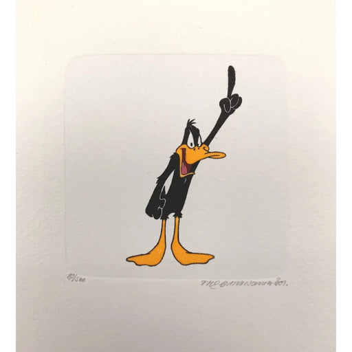 Daffy Duck Etching Artwork Sowa & Reiser #D/500 Looney Tunes Hand Painted Screaming