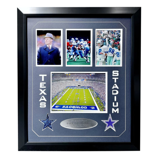 Dallas Cowboys Texas Stadium Authentic Game Used Turf Framed Collage COA Steiner