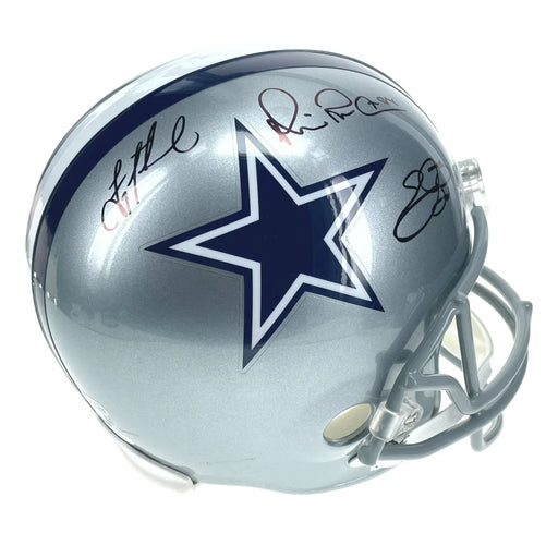 Dallas Cowboys Triplets Emmitt Aikman Irvin Signed Helmet BAS Autographed