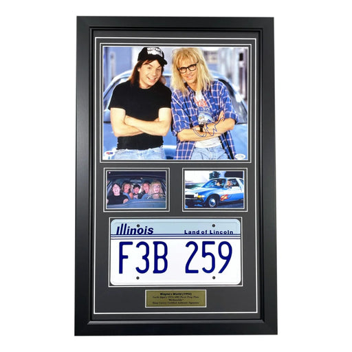 Dana Carvey Signed 8x10 Wayne’s World Car License Plate Framed Collage PSA COA Autograph