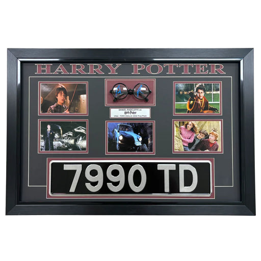 Daniel Radcliffe Signed Glasses Harry Potter Photos Framed BAS COA Autographed