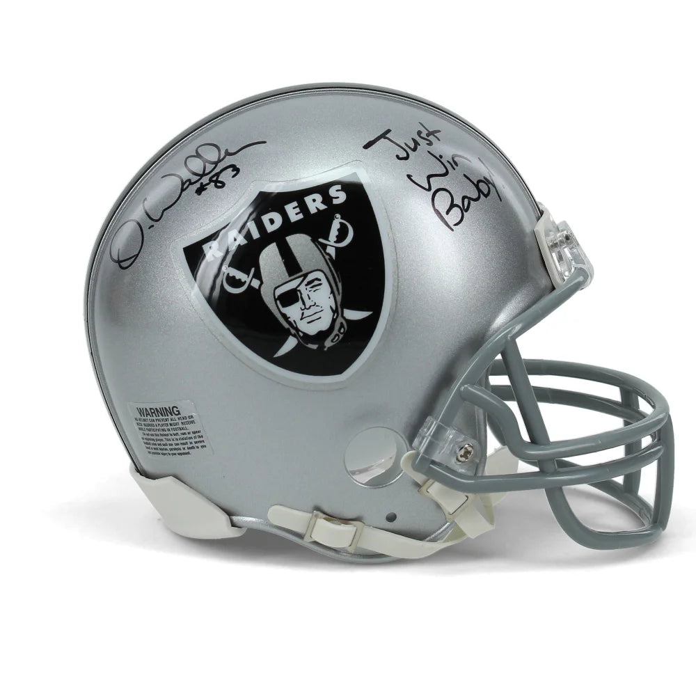 Darren Waller Signed Las Vegas Raiders Mini Helmet Inscribed ’Just Win Baby’ COA Inscriptagraphs