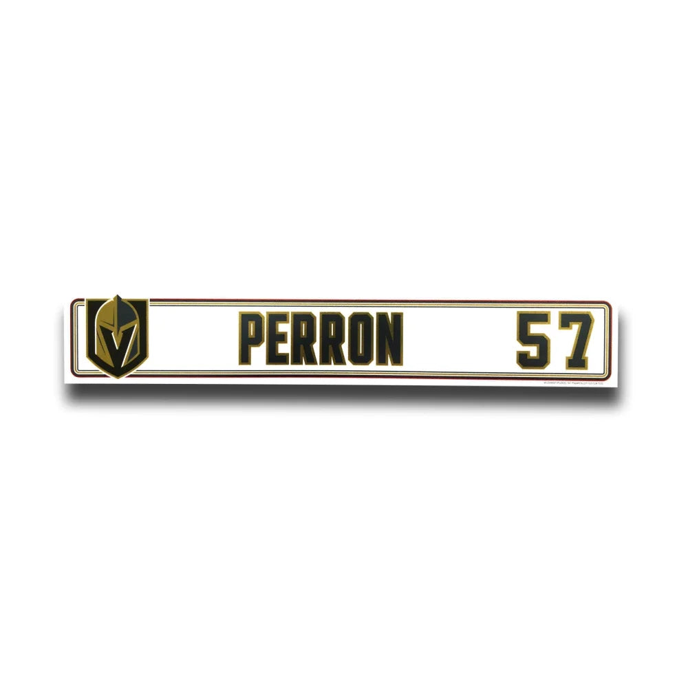 David Perron 2017-2018 Authentic VGK Locker Room Nameplate Vegas Golden Knights