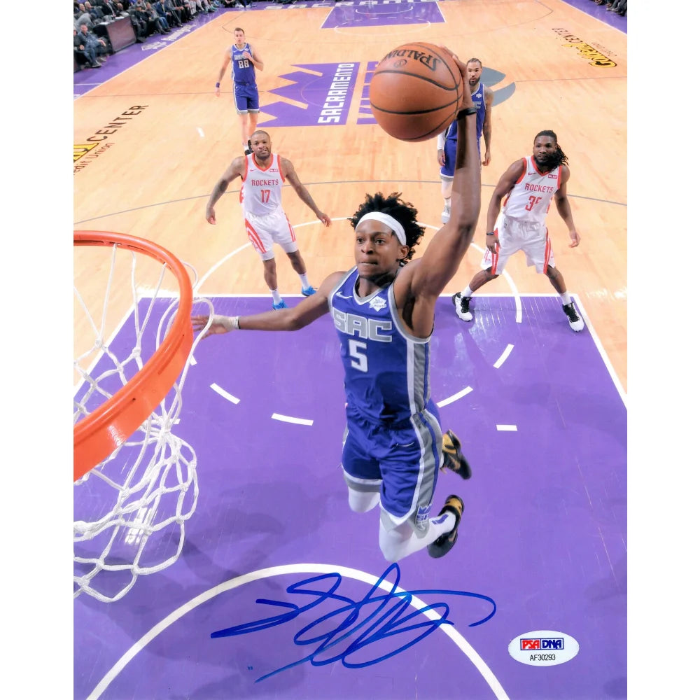 De’Aaron Fox Hand Signed 8x10 Photo Sacramento Kings PSA/DNA COA Autograph Purple