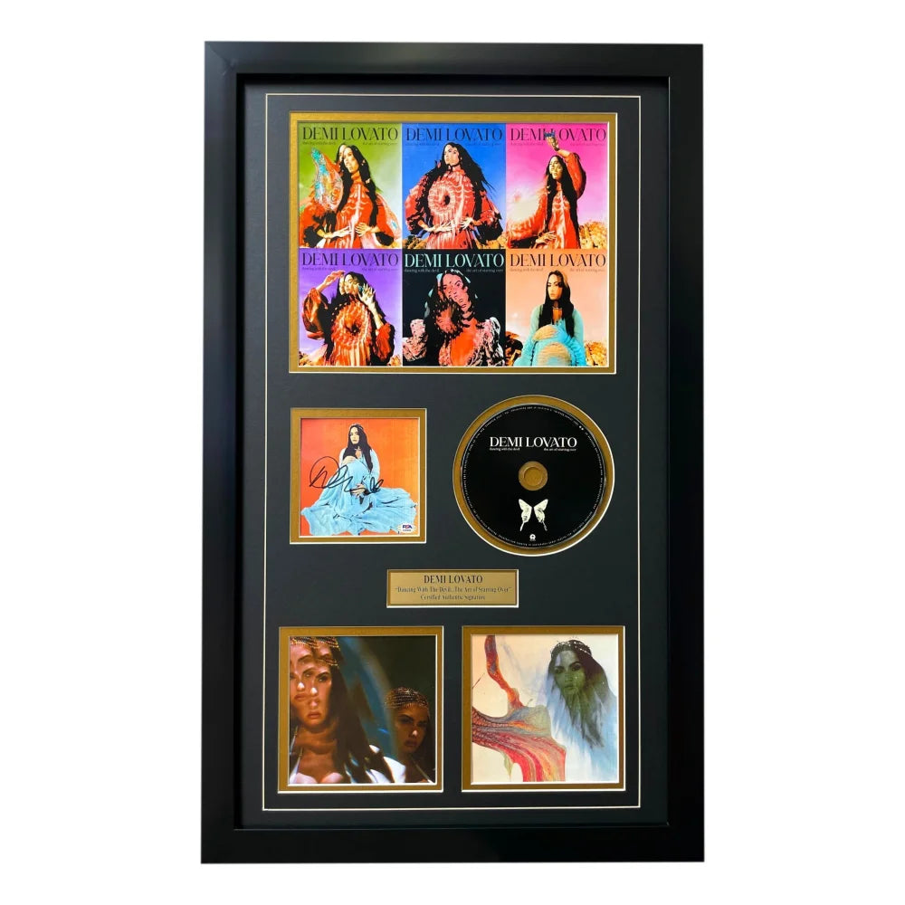 Demi Lovato Autographed ’Dancing Devil’ CD Album Framed Collage PSA/DNA Signed