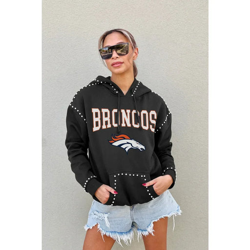 Denver Broncos Women’s Gameday Couture Studded Catch the Vibe Pullover Hoodie