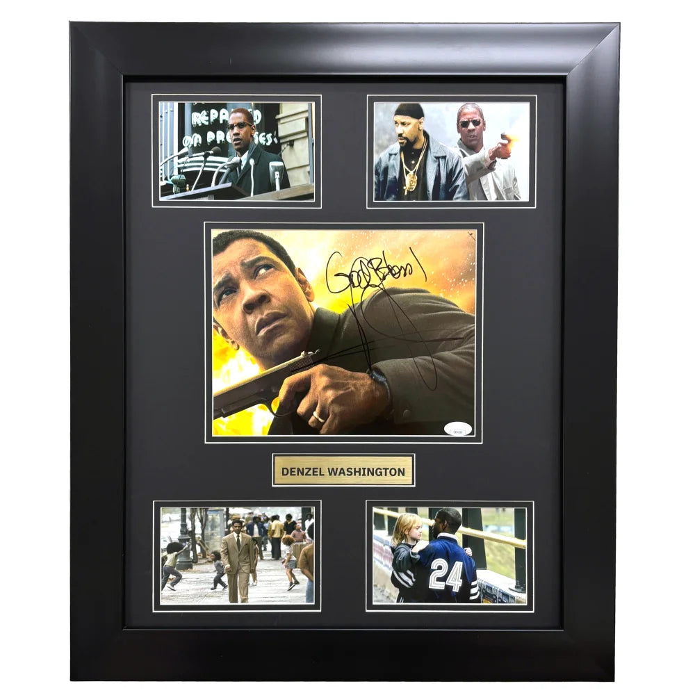Denzel Washington Signed 8x10 Photo Framed JSA COA Denzel Washington Signed 8x10 Photo Framed JSA COA