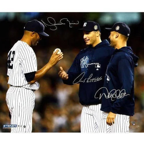 Derek Jeter Andy Pettitte Mariano Rivera Last Game Signed 20X24 Photo MLB COA Ny Yankees