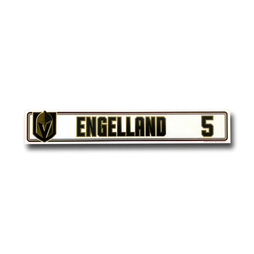 Deryk Engelland Authentic VGK Locker Room Nameplate Vegas Golden Knights Game Used