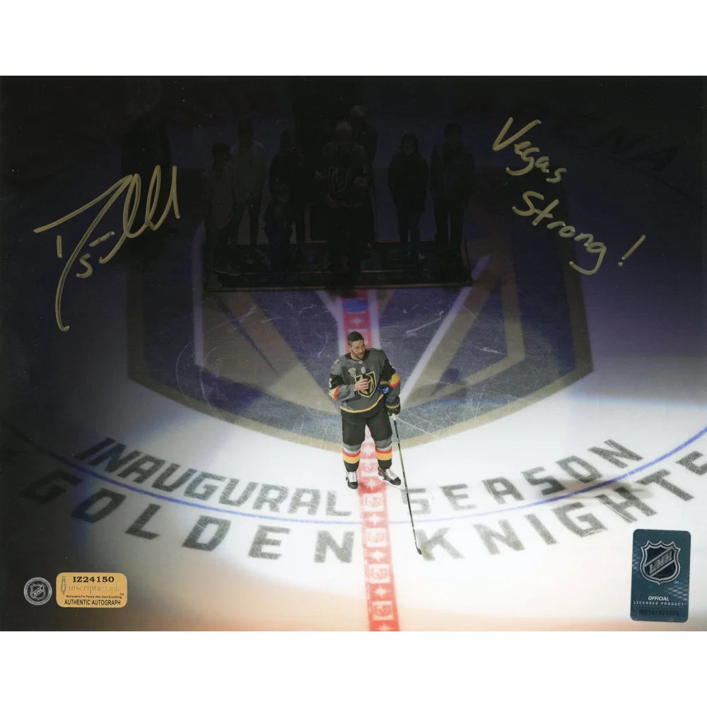 Deryk Engelland Autograph Vegas Knights Inscribed 8x10 COA ’Vegas Strong’