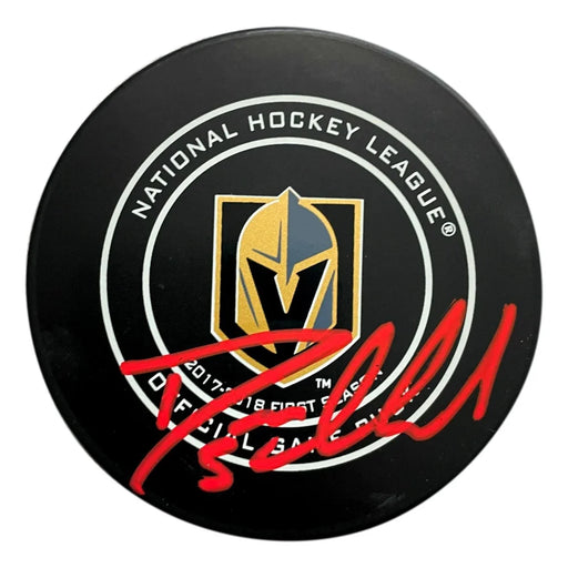 Deryk Engelland Autographed Vegas Golden Knights Inaugural 1st Year Puck COA