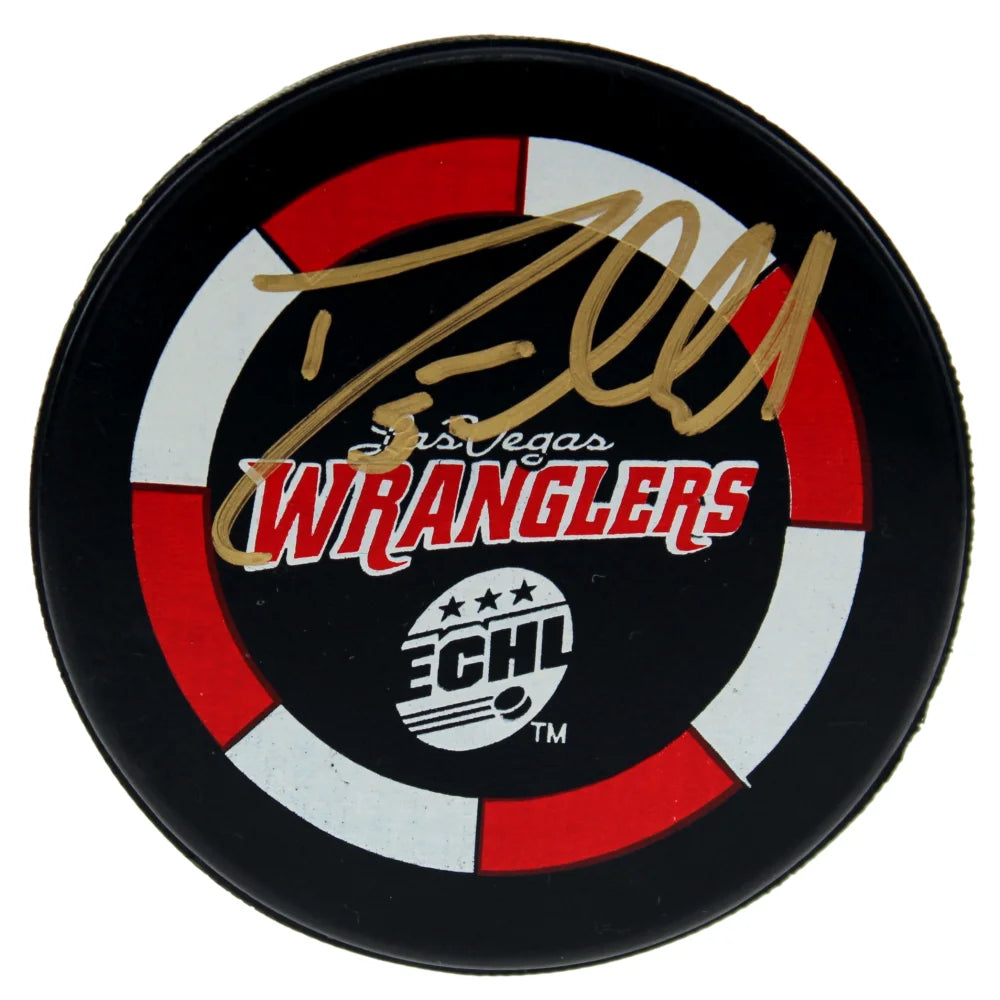 Deryk Engelland Signed Las Vegas Wranglers Golden Knights Puck IGM COA Autograph