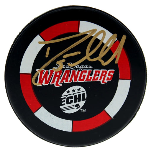 Deryk Engelland Signed Las Vegas Wranglers Golden Knights Puck IGM COA Autograph