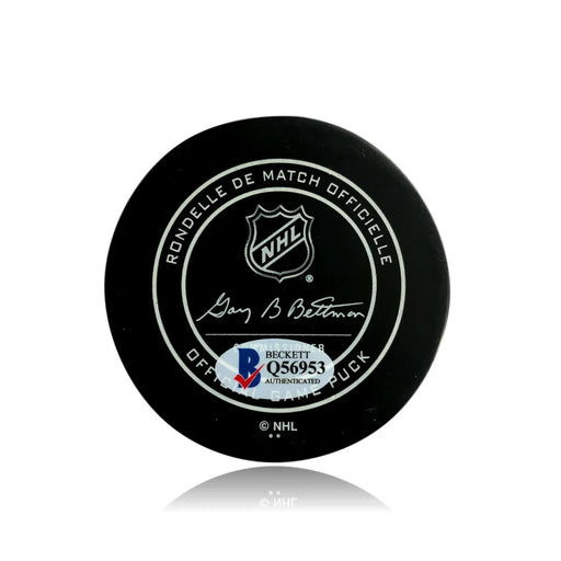 Deryk Engelland Signed Vegas Golden Knights Authentic On-Ice Puck BAS Beckett COA VGK Autograph