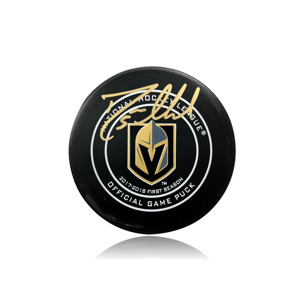 Deryk Engelland Signed Vegas Golden Knights Authentic On-Ice Puck PSA/DNA COA VGK Autograph